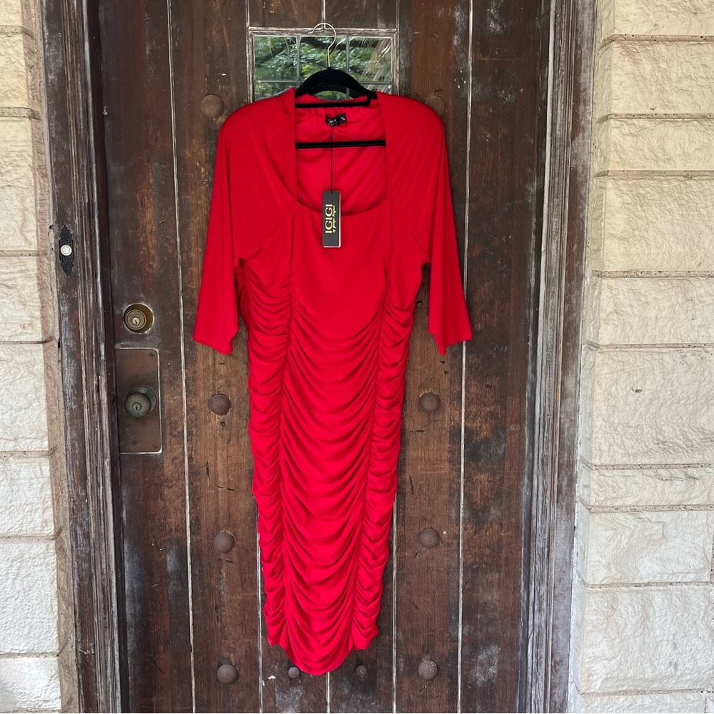 IGIGI | Plus Size cocktail Dress Ruched Stretchy